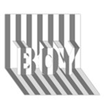 Vertical Stripes - White and Gray BOY 3D Greeting Card (7x5)