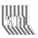 Vertical Stripes - White and Gray GIRL 3D Greeting Card (7x5)