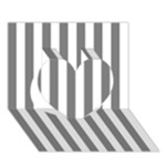 Vertical Stripes - White and Gray Heart 3D Greeting Card (7x5)