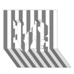 Vertical Stripes - White and Gray LOVE 3D Greeting Card (7x5)