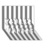 Vertical Stripes - White and Gray YOU ARE INVITED 3D Greeting Card (7x5)