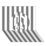 Vertical Stripes - White and Gray Peace Sign 3D Greeting Card (7x5)