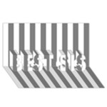 Vertical Stripes - White and Gray BEST SIS 3D Greeting Card (8x4)