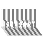 Vertical Stripes - White and Gray PARTY 3D Greeting Card (8x4)