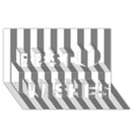 Vertical Stripes - White and Gray Best Wish 3D Greeting Card (8x4)