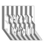 Vertical Stripes - White and Gray THANK YOU 3D Greeting Card (7x5)