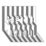 Vertical Stripes - White and Gray Get Well 3D Greeting Card (7x5)