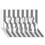 Vertical Stripes - White and Gray Merry Xmas 3D Greeting Card (8x4)