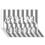 Vertical Stripes - White and Gray Congrats Graduate 3D Greeting Card (8x4)