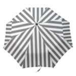 Vertical Stripes - White and Gray Folding Umbrella