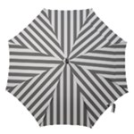 Vertical Stripes - White and Gray Hook Handle Umbrella (Medium)