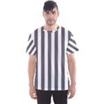 Vertical Stripes - White and Dark Gray Men s Sport Mesh Tee