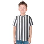 Vertical Stripes - White and Dark Gray Kid s Cotton Tee
