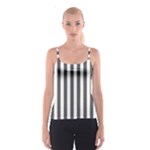 Vertical Stripes - White and Dark Gray Spaghetti Strap Top