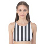 Vertical Stripes - White and Dark Gray Tank Bikini Top