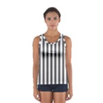 Vertical Stripes - White and Dark Gray Women s Sport Tank Top