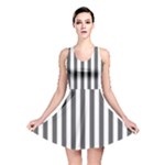 Vertical Stripes - White and Dark Gray Reversible Skater Dress