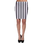 Vertical Stripes - White and Dark Gray Bodycon Skirt