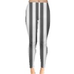 Vertical Stripes - White and Dark Gray Women s Leggings