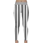 Vertical Stripes - White and Dark Gray Yoga Leggings
