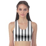 Vertical Stripes - White and Dark Gray Women s Sports Bra