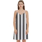 Vertical Stripes - White and Dark Gray Women s Reversible Sports Bra with Border
