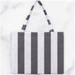 Vertical Stripes - White and Dark Gray Mini Tote Bag