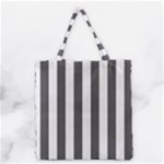 Vertical Stripes - White and Dark Gray Grocery Tote Bag