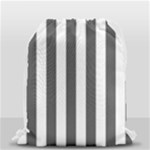 Vertical Stripes - White and Dark Gray Drawstring Bag (Small)