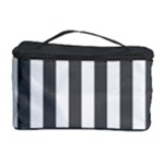Vertical Stripes - White and Dark Gray Cosmetic Storage Case