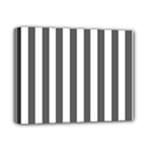 Vertical Stripes - White and Dark Gray Deluxe Canvas 14  x 11  (Stretched)