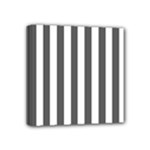 Vertical Stripes - White and Dark Gray Mini Canvas 4  x 4  (Stretched)