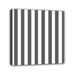 Vertical Stripes - White and Dark Gray Mini Canvas 6  x 6  (Stretched)