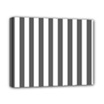 Vertical Stripes - White and Dark Gray Canvas 10  x 8  (Stretched)