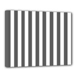 Vertical Stripes - White and Dark Gray Canvas 20  x 16  (Stretched)