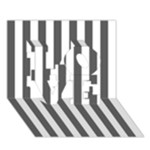 Vertical Stripes - White and Dark Gray LOVE 3D Greeting Card (7x5)