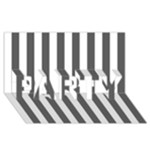 Vertical Stripes - White and Dark Gray PARTY 3D Greeting Card (8x4)