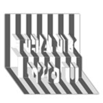 Vertical Stripes - White and Dark Gray THANK YOU 3D Greeting Card (7x5)