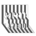 Vertical Stripes - White and Dark Gray Get Well 3D Greeting Card (7x5)