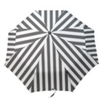 Vertical Stripes - White and Dark Gray Folding Umbrella