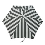Vertical Stripes - White and Dark Gray Mini Umbrella
