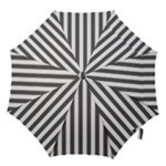 Vertical Stripes - White and Dark Gray Hook Handle Umbrella (Medium)