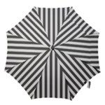 Vertical Stripes - White and Dark Gray Hook Handle Umbrella (Small)