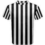 Vertical Stripes - White and Black Men s Cotton Tee