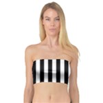 Vertical Stripes - White and Black Bandeau Top
