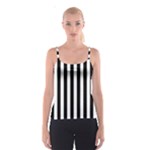 Vertical Stripes - White and Black Spaghetti Strap Top