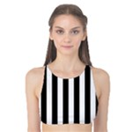 Vertical Stripes - White and Black Tank Bikini Top