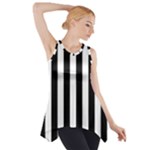 Vertical Stripes - White and Black Side Drop Tank Tunic