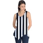 Vertical Stripes - White and Black Sleeveless Tunic