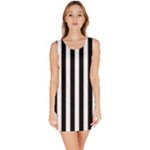 Vertical Stripes - White and Black Bodycon Dress